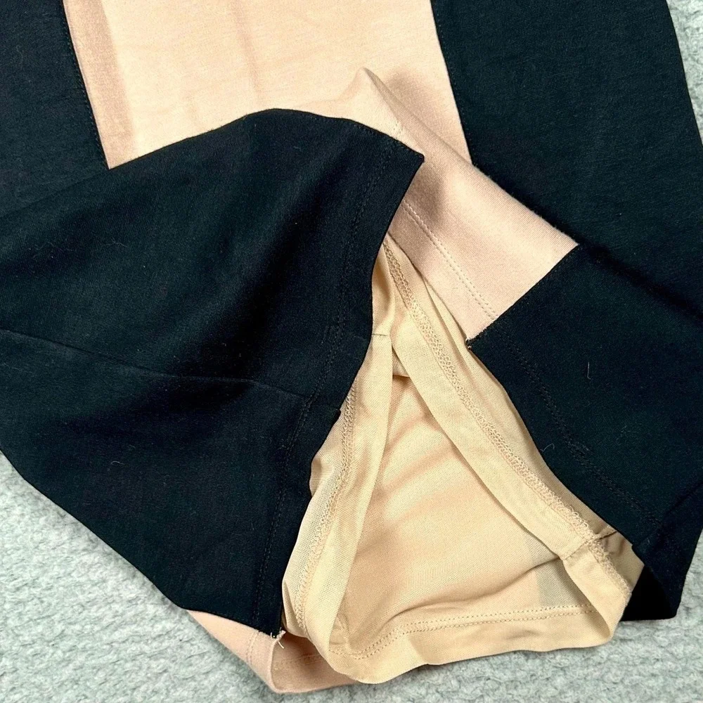 Alice + Olivia Amena Employed Colorblock Sheath Dress Size 2 Nude Career Office